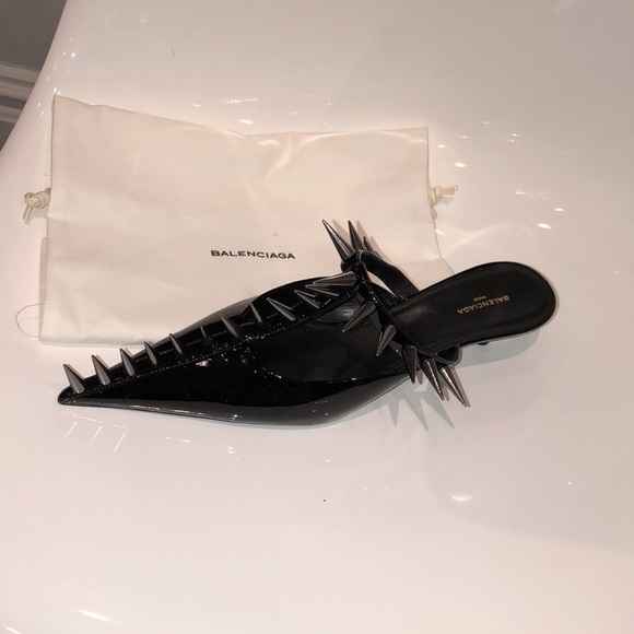 SOLD!!! NIB Balenciaga knife patent spike mule . 9 - Picture 6 of 7
